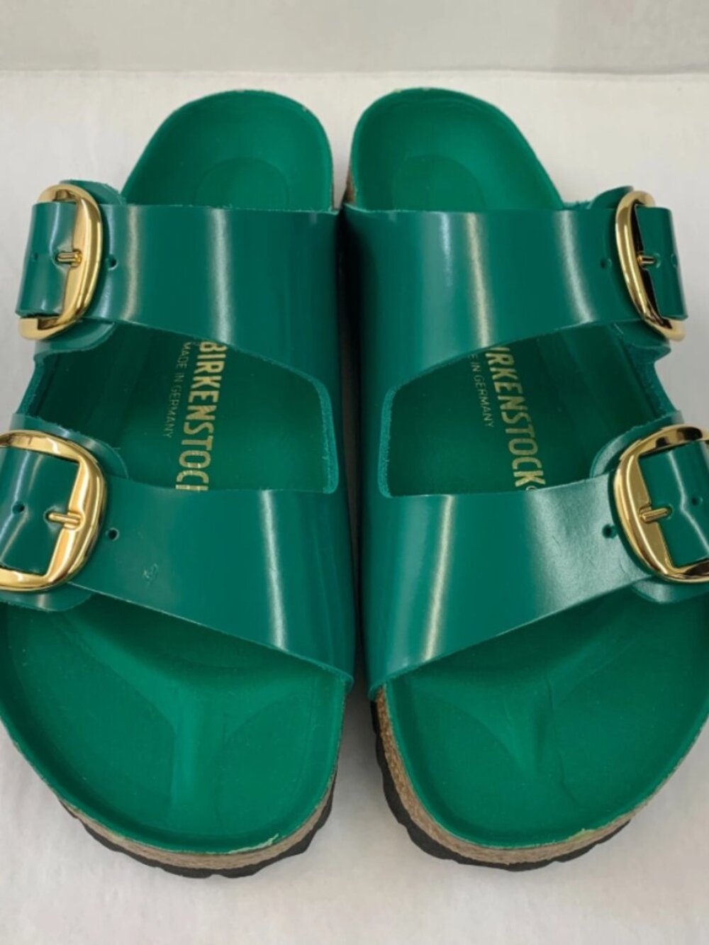 Birkenstock Arizona Big Buckle Digital Green Leather Patent Exquisite Regular